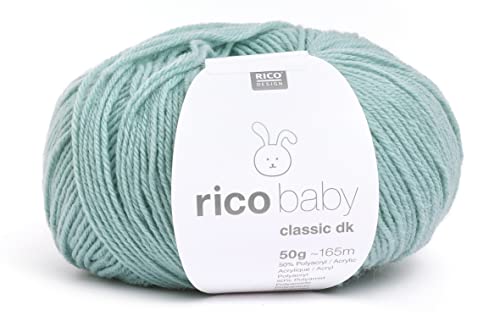 Rico Design Baby Classic DK Wolle, Garn, Baby Yarn, 50g, 165m, Acryl-Polyamid-Mischung, 50% Acryl, 50% Polyamid, 30° Feinwäsche, 3,5-4 Nadelstärke, Koralle, Silbergrau, Nude, Dunkelblau von Rico Design