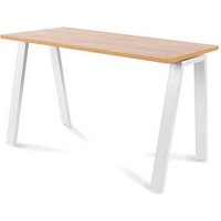 rocada BLANCA höhenverstellbarer Schreibtisch eiche/weiß rechteckig, 4-Fuß-Gestell weiß 120,0 x 60,0 cm von rocada