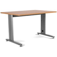 rocada METAL Schreibtisch eiche rechteckig, T-Fuß-Gestell grau 140,0 x 80,0 cm von rocada