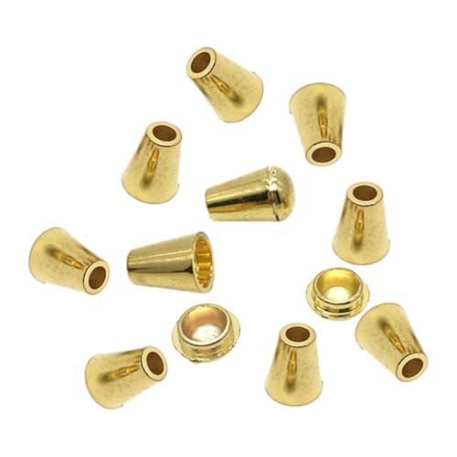 rockible 10 Stück Glocken Endstopper, Enden, Knebelklemmen, Dekor Zubehör, Kordel Enden Stopper für Kleidung, Schnürsenkel, Kordelzug, Gold von rockible