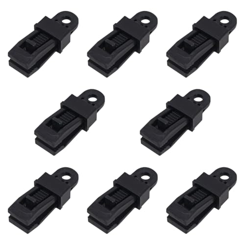 rockible 8 Stück Planen Clips, Planen Clips, Pool Abdeckungs Befestigungen, Outdoor Zelt Schnallen für Rucksackreisen, Outdoor Sport, Reisen, Picknick, Schwarz von rockible