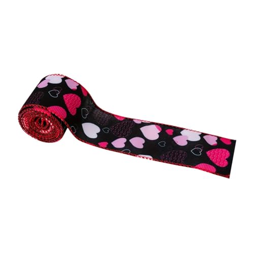 rockible Valentinstagsband 5 Yard, Valentinstag Bastelkranzversorgungen Ornament Gift Wrap Ribbon, Schwarz von rockible