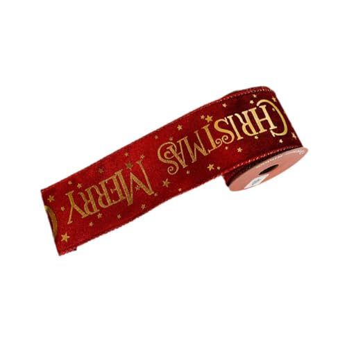 rockible Weihnachtsband, Weihnachtsband, Geschenkverpackung, vielseitig einsetzbar, Bastelprojekte, Baumdekoration, Kränze, 3 Yards Länge, Rot von rockible