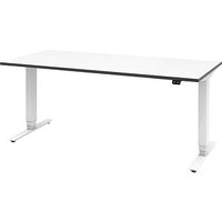 röhr Imperia elektrisch höhenverstellbarer Schreibtisch weiß rechteckig, T-Fuß-Gestell weiß 160,0 x 80,0 cm von röhr