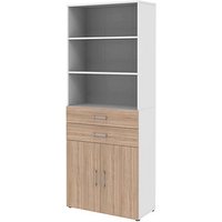 röhr Regalschrank direct.office, 859S691000 weiß, sonoma-eiche 80,0 x 34,4 x 212,5 cm von röhr