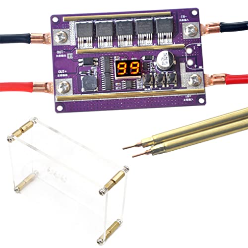 rongweiwang 12 V Punktschweißgerät DIY Kit 99 Gänge Einstellbare Mini PCB Steuerplatine Li Batterie 0,05 0,3 mm Blechschweißgerät Lötzinn, Mit Deckel von rongweiwang