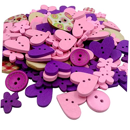 Holzknöpfe 2-Löcher Kinderknöpfe Herz Runde Deko-Knöpfe für Nähen Scrapbooking 40g Holzknöpfe 2-Löcher Kinderknöpfe Herz Runde Deko-Knöpfe für Nähen Scrapbooking 40g von rosenice
