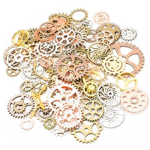 rosenice 100 Gramm Steampunk Zahnräder Vintage Mischfarbe Metall Steampunk Anhänger Charms von rosenice