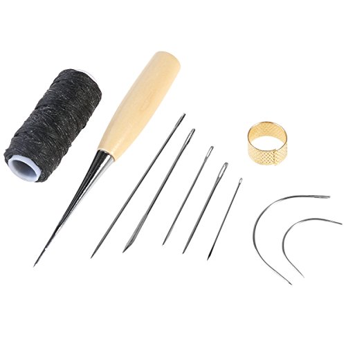 rosenice 10pcs Leder Nähen Nadeln Stitching Awl Nadel Set Thread Kauschen Hand Nähwerkzeuge von rosenice