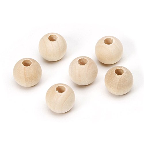 rosenice Holzperlen Natur Runde Holzkugeln Schmuck DIY Fädeln 200pcs (16mm) von rosenice