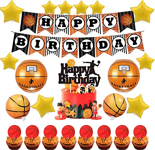 Basketball Ballons Geburtstag Dekorationen Slam Dunk Geburtstag Ballons lakers Banner Geburtstags Kuchen Topper für Kinder kobe Party Dekorationen von rosepartyh