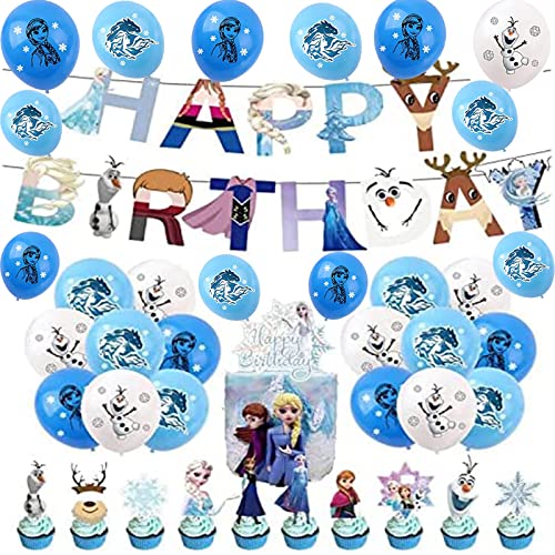 Geburtstagsdeko Frozen Luftballons Geburtstag Eiskönigin Geburtstag Banner Deko Kuchen Eiskönigin Party Set für Kindergeburtstag von rosepartyh