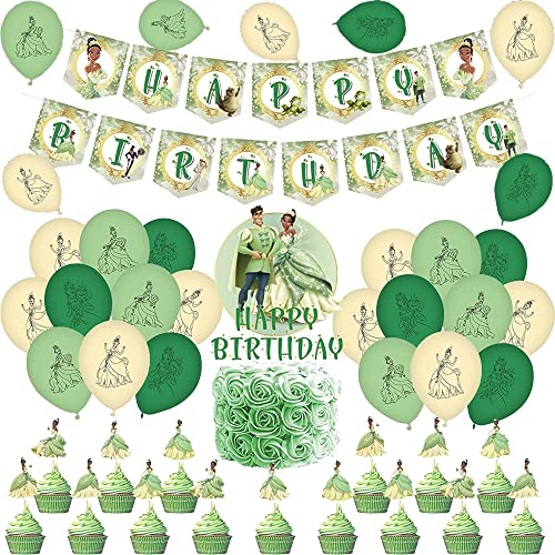 rosepartyh Geburtstag Die Prinzessin und der Frosch Luftballons Dekorationen Princess Tiana Alles Gute Zum Banner Kuchendeko für von rosepartyh