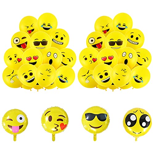 rosepartyh Geburtstag Partei Dekoration Lächeln Gesicht Luftballons Smiley Aluminiumfolienballons Emoji Geburtstagsballons für Kinder Smiley Gesicht Geburtstag Deko von rosepartyh