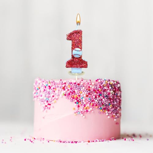 Geburtstagskerze, Geburtstagskerze für Kuchen, Personalisierte Baseball Geburtstagskerzen Zahlen,Tortendeko für Mädchen, Kinder Themenparty Deko für Kuchen, Dekoration Jahrestag (1) von routinfly