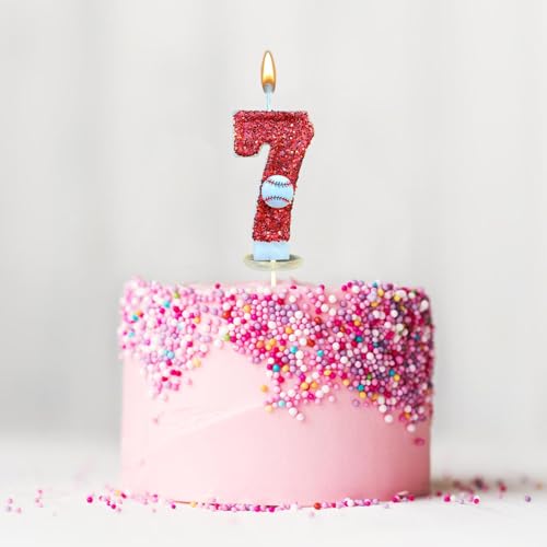 Geburtstagskerze, Geburtstagskerze für Kuchen, Personalisierte Baseball Geburtstagskerzen Zahlen,Tortendeko für Mädchen, Kinder Themenparty Deko für Kuchen, Dekoration Jahrestag (7) von routinfly