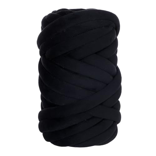 Sperrige Armstricken Kernfüllung Baumwolle, DIY Hand Chunky Strickdecke Decke Garn, Roving Garn zum Handstricken Häkeln, Weiches Wollgarn Teppiche Kissen Haustier Bett Sofa (Schwarz,1000g) von rudao