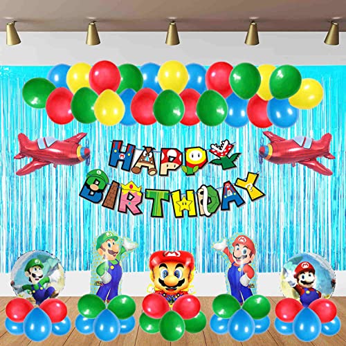 Geburtstags Luftballons Mario Folienballons Geburtstag Girlande für Super Brother Geburtstags Dekorationen von ruhoup