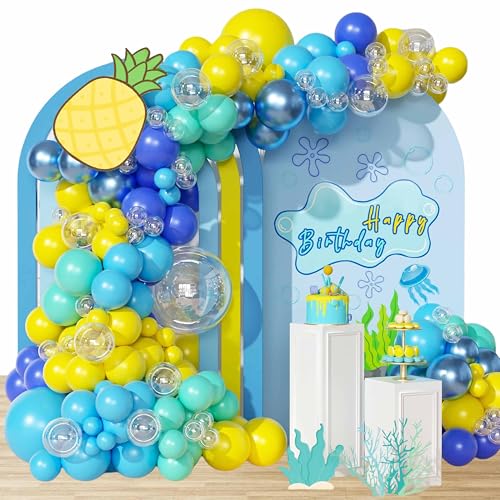 Geburtstags Sponge Luftballon Bogen Girlanden Set 155 Stück Latexballons Schwamm ballons Partydekorationen Schwamm Themenparty Zubehör von ruhoup