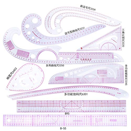 ruiruiNIE 9pcs Nähen Französisch Curve Lineal Maßnahme Schneiderei Schneider Zeichnung Vorlage Craft Tool Set von ruiruiNIE