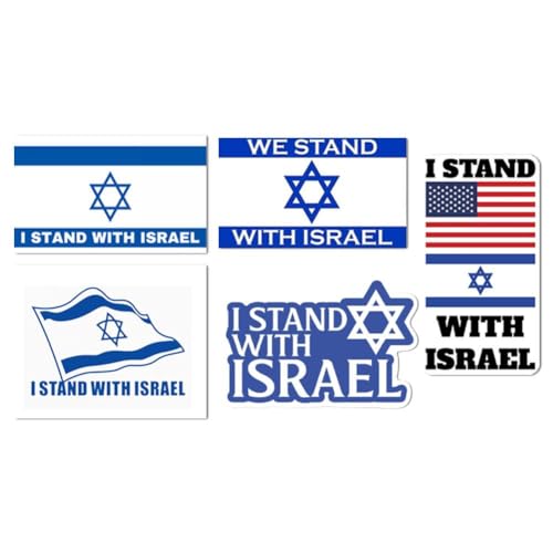 Stands with Israel Flag Sticker, America with Israeli Flag Support Israel Decal Vinyl Sticker, Israel Flag Sticker Decal for Water Bottles, Computer, DIY Decoration von rujjftsy