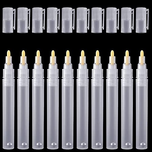 runrayay 10er-Pack 3 mm leer befüllbare Leere Lackstift-Marker, transparente Acryl-Rundkopf-Farbmarker-Stifte für Öl-Wasser-Tinte-Zeichnungs-Bastelset von runrayay