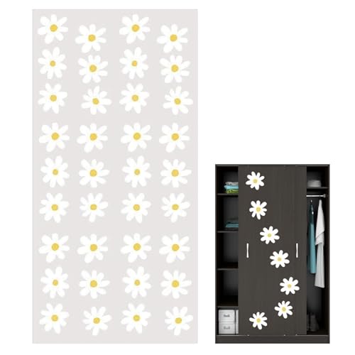 36 Stück Daisy Wandtattoos Aufkleber Daisy Blumenabziehbilder für Klassenzimmer Kinderzimmer Wand Wohnzimmer Dekor (1 Blatt) Wandaufkleber Blumen von rupusiner