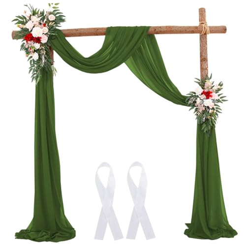 Hochzeitsbogen Draping Stoff 1 Panel 29.5 x 236 Dekorative Hochzeitsbogenblumen und Drapy -Kit mit 2 Bändern Champagner Hintergrundvorhänge für Outdoor-, Hochzeits- und Party -Hochzeitsbogen Draping von rupusiner