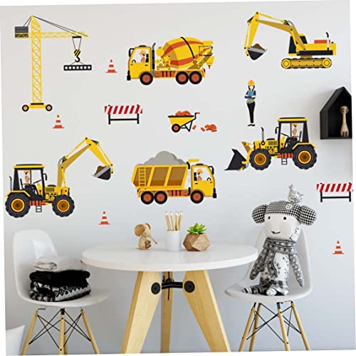 Stadtbaufahrzeuge Wandtattoos, LKW Bagger Bagger Cartoon Engineering Auto Dekorative Wandaufkleber, abnehmbares Diy Tapete für Kinder Jungen Schlafzimmer, Spielzimmer, Wohnzimmer von rupusiner