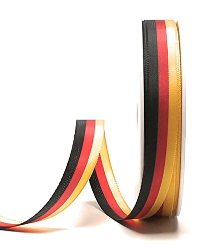 Nationalband 25m x 15mm Schwarz - Rot - Gelb Vereinsband Ordensband Fanband Dekoband Deutschland BRD von s.dekoda