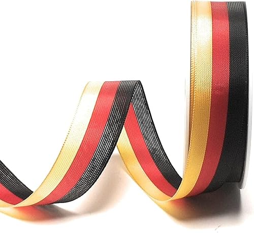 Nationalband 25m x 25mm Schwarz - Rot - Gelb Vereinsband Ordensband Fanband Dekoband Deutschland BRD von s.dekoda