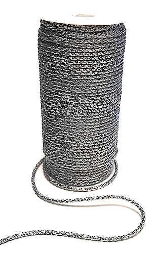 s.dekoda Kordel 100m x 4mm Silber Lurex XXL - Rolle Drehkordel Dekoband Kordelband Kordelschnur von s.dekoda