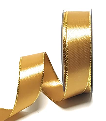 s.dekoda Satinband 25m x 25mm Gold - Gold Weihnachtsband Schleifenband Dekoband Geschenkband [1371] von s.dekoda