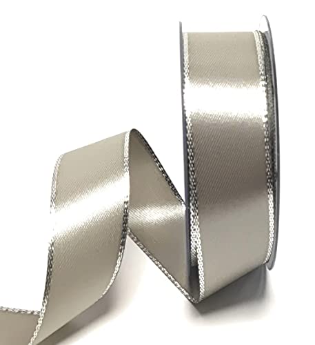 s.dekoda Satinband 25m x 25mm Grau - Silber Weihnachtsband Schleifenband Dekoband Geschenkband [1371] von s.dekoda