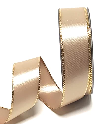 s.dekoda Satinband 25m x 25mm Toffee - Gold Weihnachtsband Schleifenband Dekoband Geschenkband [1371] von s.dekoda