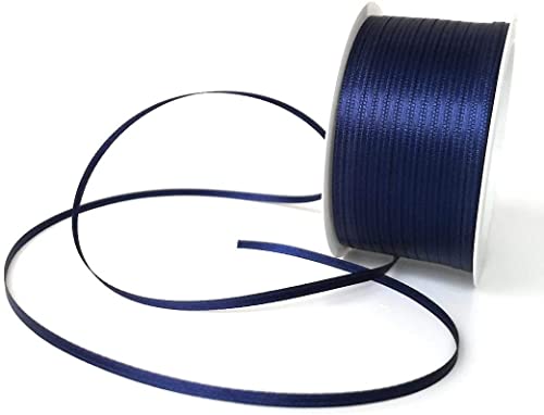 s.dekoda Satinband 50m x 3mm Blau - Nachtblau Schleifenband Dekoband Satin von s.dekoda