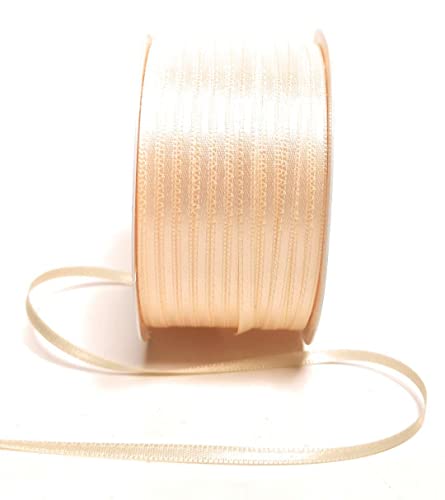 s.dekoda Satinband 50m x 3mm Creme - Champagner Schleifenband Dekoband Satin von s.dekoda