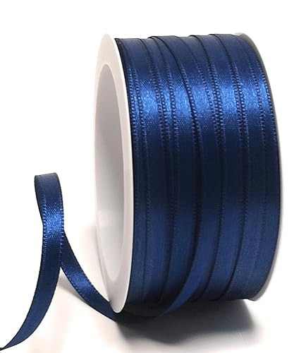 s.dekoda Satinband 50m x 6mm Blau - Dunkelblau Schleifenband Dekoband Satin von s.dekoda