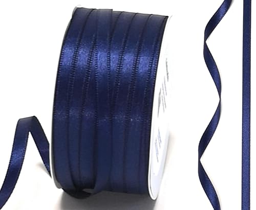 s.dekoda Satinband 50m x 6mm Blau - Nachtblau Schleifenband Dekoband Satin von s.dekoda