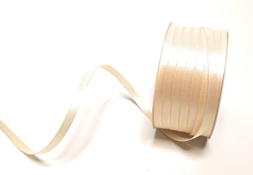 s.dekoda Satinband 50m x 6mm Creme - Champagner Schleifenband Dekoband Satin von s.dekoda