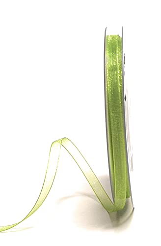 s.dekoda Schleifenband 50m x 6mm Grün - Apfelgrün Organza Chiffon Geschenkband Organzaband [1350-210] von s.dekoda