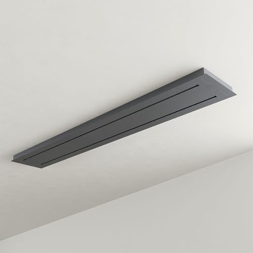 s.luce Modular Balken Baldachin mehrflammig Rechteckig Lampen-Aufhängung, Farbe:Schwarz, Ausführung:2-reihig, Größe:160cm von s.luce