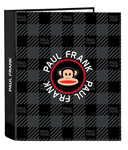 Safta Paul Frank Campers Ringbuch mit 4 Ringen, ideal für Kinder verschiedener Altersgruppen, bequem und vielseitig, Qualität und Widerstandsfähigkeit, 27 x 6 x 33 cm, Schwarz von safta