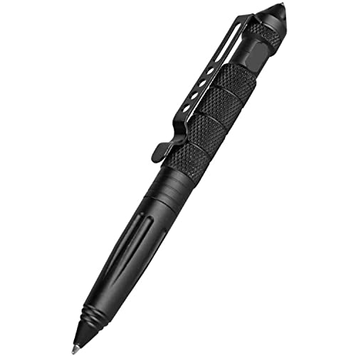 Tactical Pen,Saijer Taktischer Kugelschreiber Stift Tactical für die Selbstverteidigung Multifunktional Glasbrecher Stift Schwarz für Tactical Defense von saijer