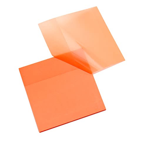 Transparente Haftnotizen,Selbstklebendes Transparent Sticky Notes,Wasserfest Haftnotizzettel Set,Wiederbeschreibbar Klebezettel,für Schule,Büro,Studenten,Bürodokumenten,Büchern,75×75 mm,50PCS(Orange) von saizone