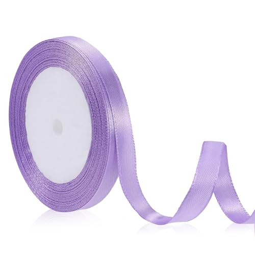 10mm Lila Satinband, Massives Lavendelfarbenes Satinband, Violettes Band Zum Verpacken Von Geschenken, Hellviolettes Band, Dünnes Band Zum Basteln, Verpacken, Blumen, Haare, Einladungsdekorationen von salbsever