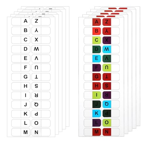 260 Stück Register A-Z, Register Tabs Selbstklebend Registerregister Notizbuch Alphabetisches Register Abs Register Alphabetische Index Selbstklebende Aufkleberklebrige Tab Für Ordner, Dienstplan von salbsever