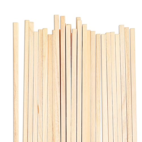30 Stück Quadratisch Holzstäbchen zum Basteln, 30cm Holzstäbchen Eckig Naturholz, für Handwerk und Heimwerker Hochwertige Braucht Quadratisch Hölzer DIY Projekte (0.6 x 0.6cm) von salbsever