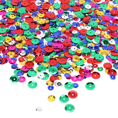 39999 Stück Pailletten Für Bastelarbeiten Weihnachts Pailletten 1 6 10mm Bunte Pailletten Lose Pailletten Stickerei Glitzer Mit Löchern Zum Nähen Basteldekorationen Schmuckherstellung von salbsever