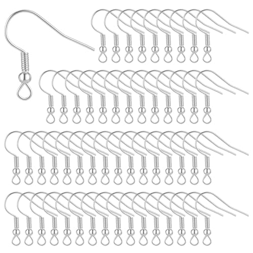 400 Stück Edelstahl Ohrringhaken Ohrhänger Ohrhaken Französische Ohrringhaken Ohrring Verschlüssen und Biegeringen zur Herstellung für DIY Ohrring Machen von salbsever